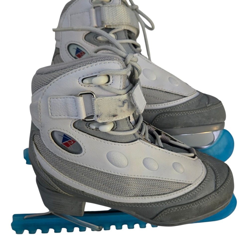 Riedell Soft Boot Figure Skates Grey White‎ US Size 3 Youth Beginner Ice Skates